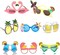 Creative Hawaiian Tropical Sunglasses - 8 Pack Luau Fancy Dress Party Supply
